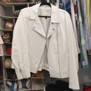 White faux leather jacket